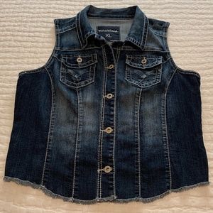 MAURICES Denim Jean Vest Raw Hem - Size XL